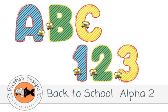 Back to School Alpha 2 with Numbers: A Versatile Design Asset