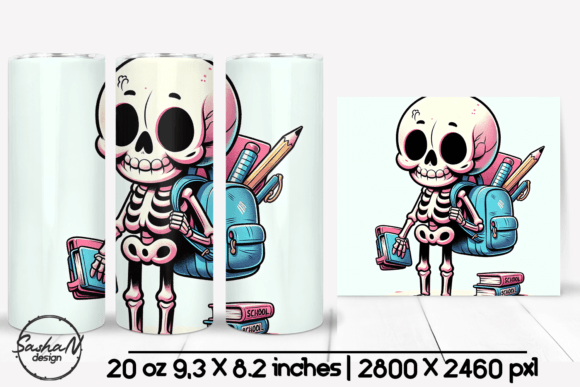 Back to School Skeleton Tumbler Wrap: A Modern Design for Everyday Use