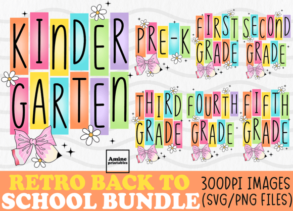 Retro Back to School Coquette Bundle SVG