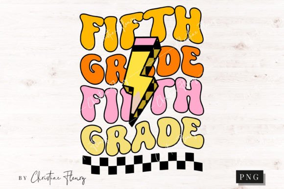 Retro Fifth Grade PNG, Back to School