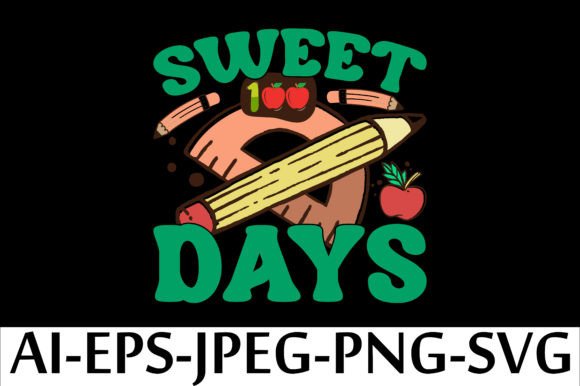 Sweet 100 Days Back to School T Shirt Design