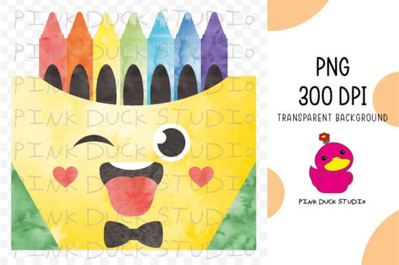 Watercolor Crayon Box Back to School